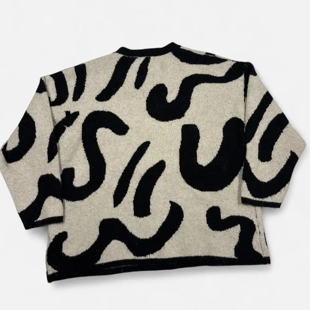 Crescent abstract knit sweater xs